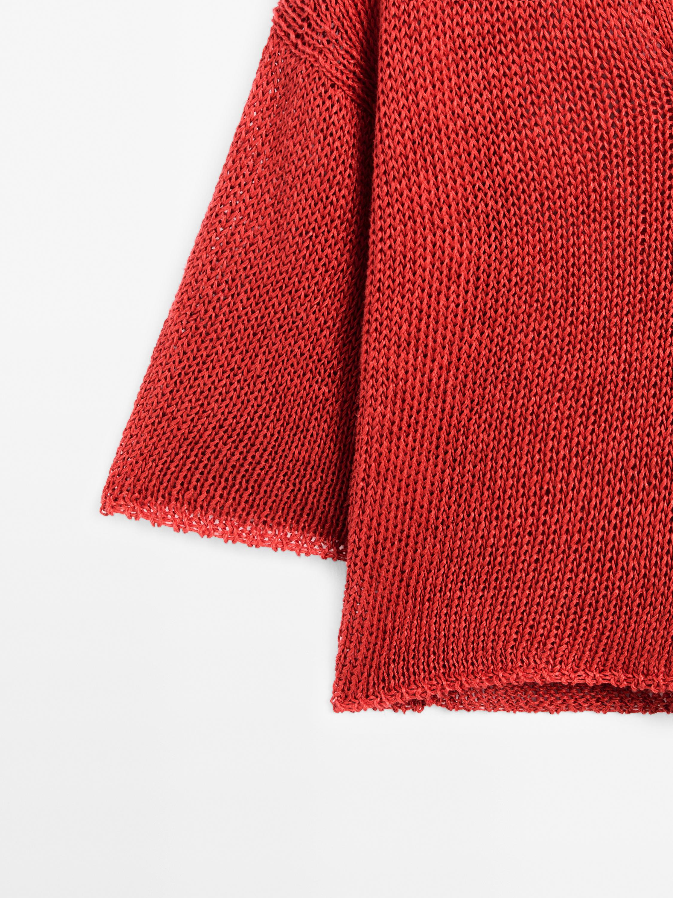 Cutwork sweater with polo collar - STUDIO